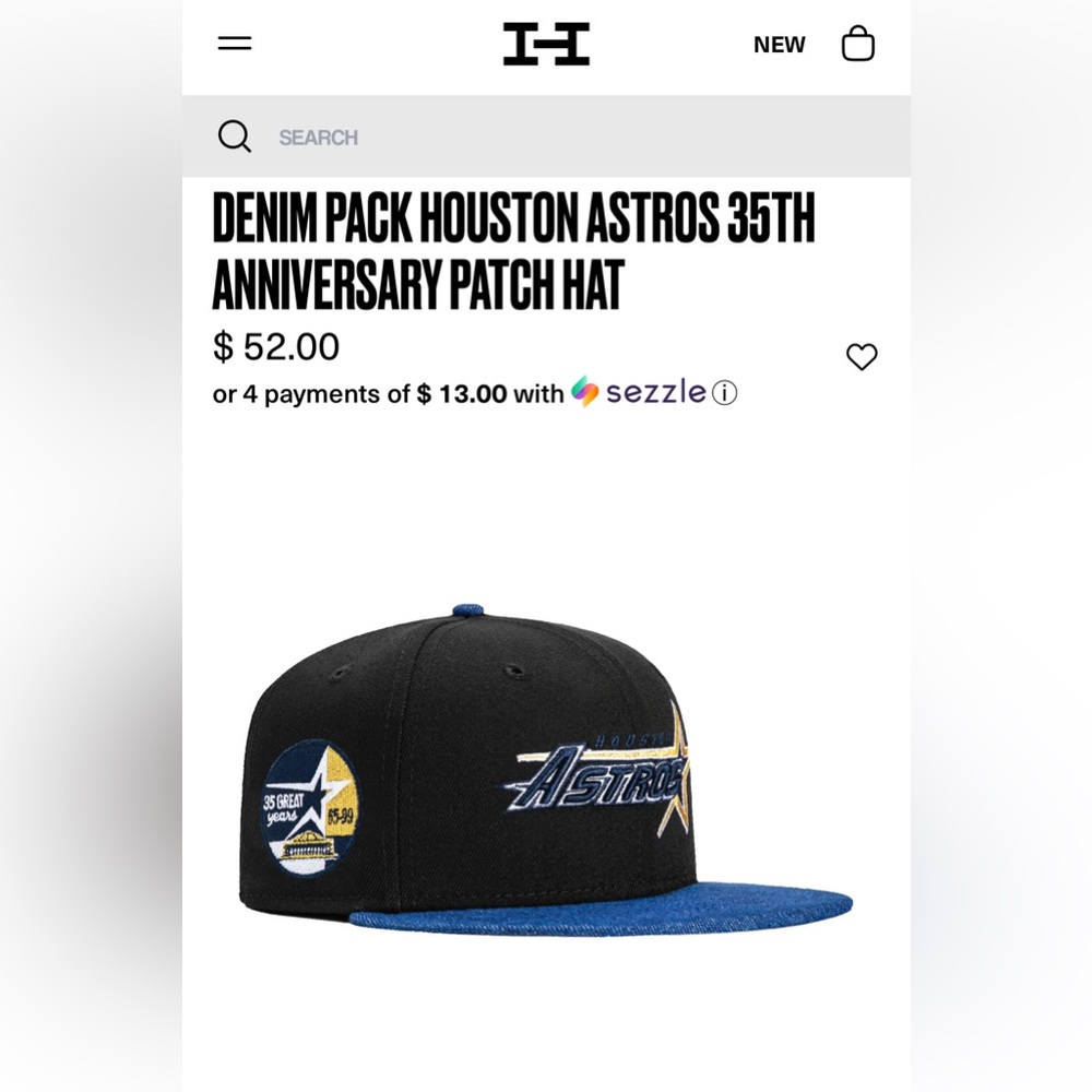 DENIM PACK HOUSTON ASTROS 35TH ANNIVERSARY PATCH HAT CLUB